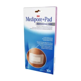 MEDIPORE + PAD PANSEMENT Adhesif Sterile 10x20cm - 10 Pansements 3M