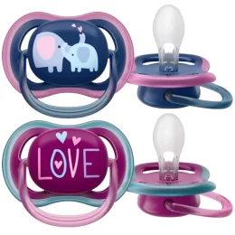 AVENT SUCETTE ULTRA AIR 18 Mois et + SCF349/19 Bleu/Violet - 2 Sucettes Orthodontique