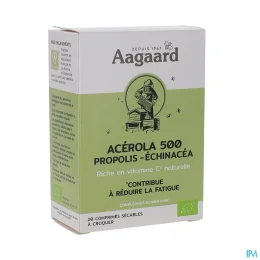 Aagaard Propolis Acerola 500mg + Propolis + Echinacea Bio x20 comprimés