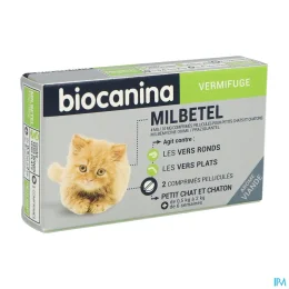 BIOCANINA MILBETEL Vermifuge Petit Chat et Chaton de 0.5kg a 2kg - 2 Comprimes