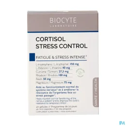 BIOCYTE CORTISOL STRESS CONTROL Fatigue et Stress Intense - 40 Gelules