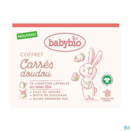 Coffret Carré Doudou - 12 Lingettes + Filet de Lavage - Certifié Gots