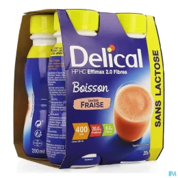 Delical Effimax 2.0 Fibres Boisson Sans lactose HPHC Fraise