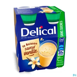 DELICAL HP HC BOISSON LACTEE SANS SUCRES Vanille - 4x200ml