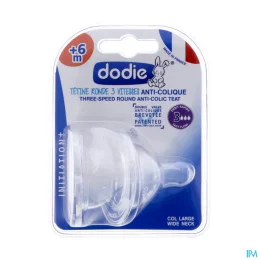 Dodie Initiation+ Tétine Ronde 3 Vitesses Anti-Colique