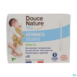 Douce Nature Batonnets d'oreilles sécurité bébé bio x60