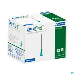 Eurofine aiguilles hypodermiques x100 — Vert (21 G) 0,8 x 40 mm 101306 (bn)