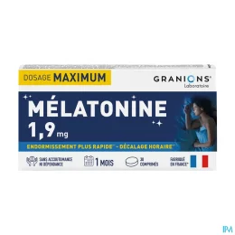 Granions Mélatonine 1,9mg Endormissement rapide