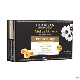 Herbesan Pastilles Gorge Miel de Manuka IAA 15+
