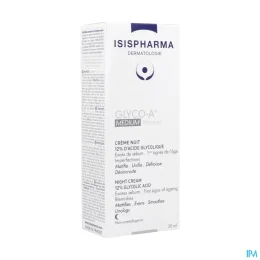 Isispharma Glyco-A Crème de nuit peeling 12% d'acide glycolique MEDIUM 30ml