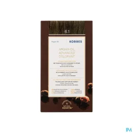 KORRES Huile d'argan Coloration Permanente BLOND FONCÉ CENDRÉ 6.1
