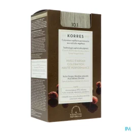KORRES Huile d'argan Coloration Permanente BLOND PLATINE CENDRÉ 10.1