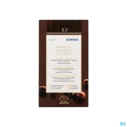 KORRES Huile d'argan Coloration Permanente CHÂTAIN CLAIR DORÉ 5.3