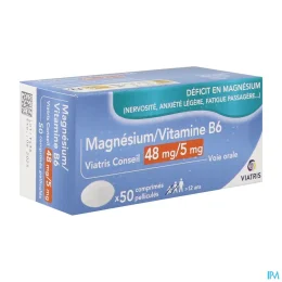 MAGNESIUM VITAMINE B6 Mylan 50 comprimes