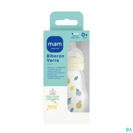 MAM Biberon Verre 1er age — Jaune - 170 mL