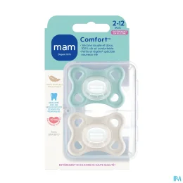 MAM Comfort Sucettes Silicone 2-12 Mois — Bleu & Beige