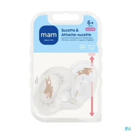 MAM Kit sucette silicone et attache-sucette +6 mois