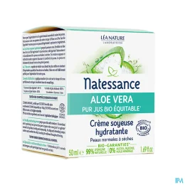 Natessance Crème Soyeuse Hydratante Aloe Vera Bio