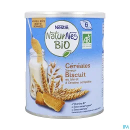 Naturnes Bio Céréales Saveur Biscuit dès 6 Mois 240 g