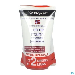 Neutrogena Crème Mains Apaisante Sans Parfum — Lot de 2 Tubes 50 mL