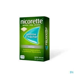 Nicorette gommes 2 mg sans sucre