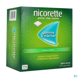 Nicorette gommes 2 mg sans sucre — Menthe Fraîche - 210 Gommes