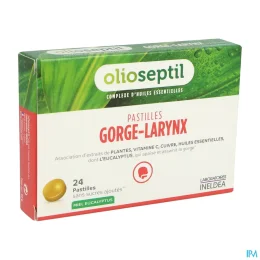 Olioseptil Pastilles Gorge Larynx Miel Eucalyptus