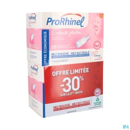 Prorhinel Embouts Jetables Mouche Bébé — Lot de 2 Boites de 20 Embouts