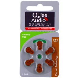 Quies Audio Piles auditives Modèle 312 Batteries pour toutes les aides auditives