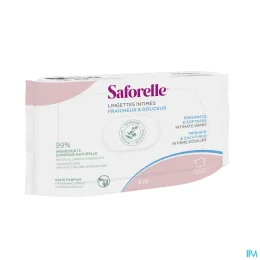 Saforelle Lingettes Intimes — Sachet Pocket de 10 Lingettes