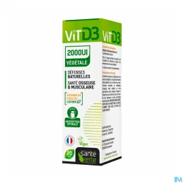 Santé Verte Vitamine D3 Végétale 2000 UI