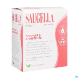 Saugella Poligyn Lingettes Hygiène Intime — Boîte de 10 Lingettes Individuelles