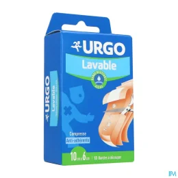 Urgo Lavable Bande Résistante à L'eau 10 Bandes 10 cm x 6 cm
