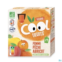 VITABIO COOL Fruits Gourde Pomme Peche Abricot - 4 x 90g