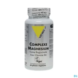 VITALL+ MAGNESIUM BISGLYCINATE Vitamine B6 et D3 - 60 Gelules