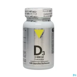VITALL + VITAMINE D3 2000UI Cholecalciferol - 100 Capsules